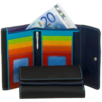 Double flap clutch-style purse wallet