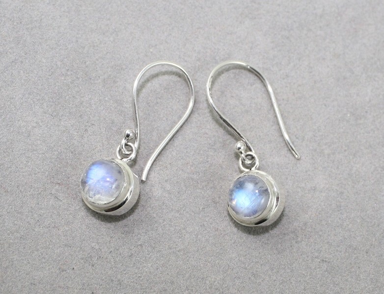 Round moonstone earrings