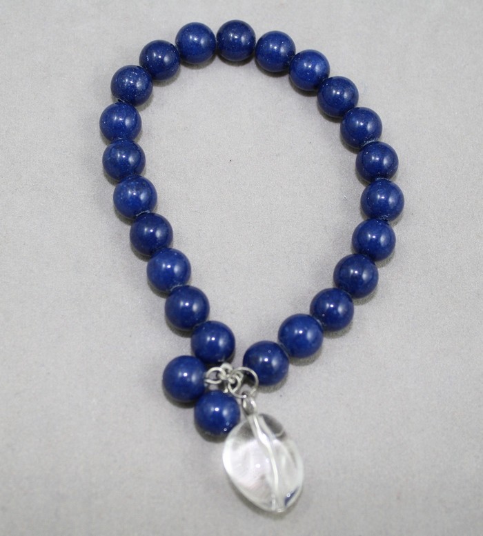 Royal blue gemstones bracelet with quartz