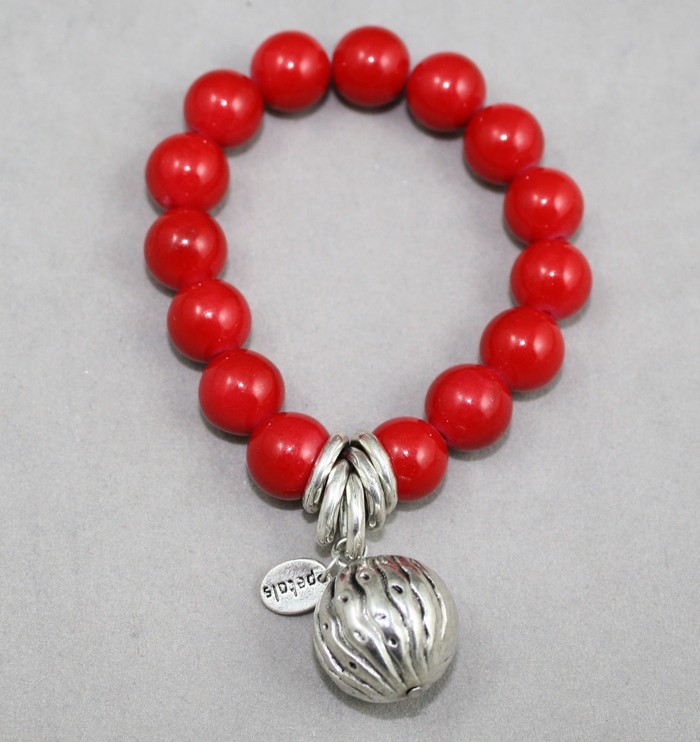 Red gemstone beads