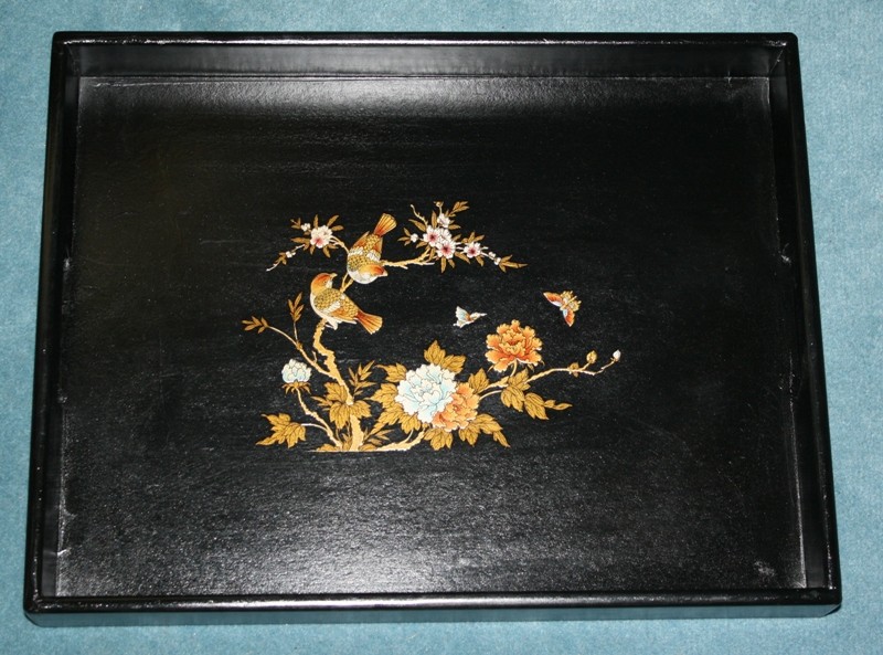Leather bound serving tray