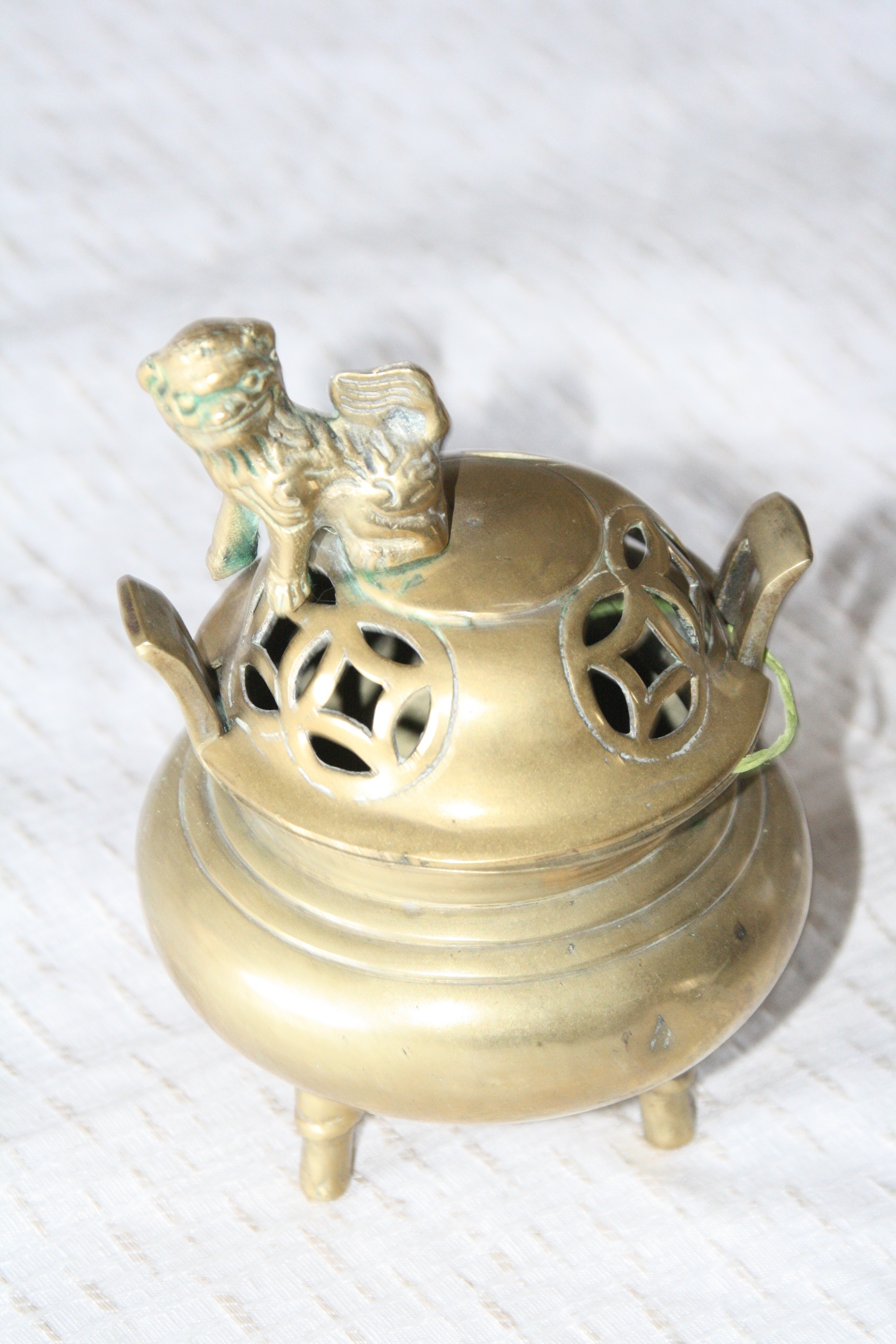 Brass lidded incense burner