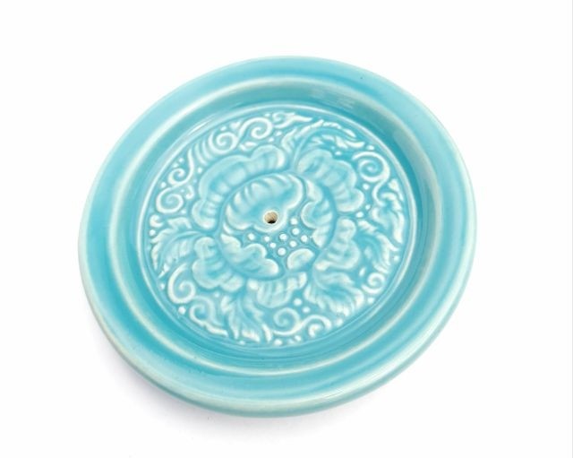 Ceramic Blue Dish Incense Holder