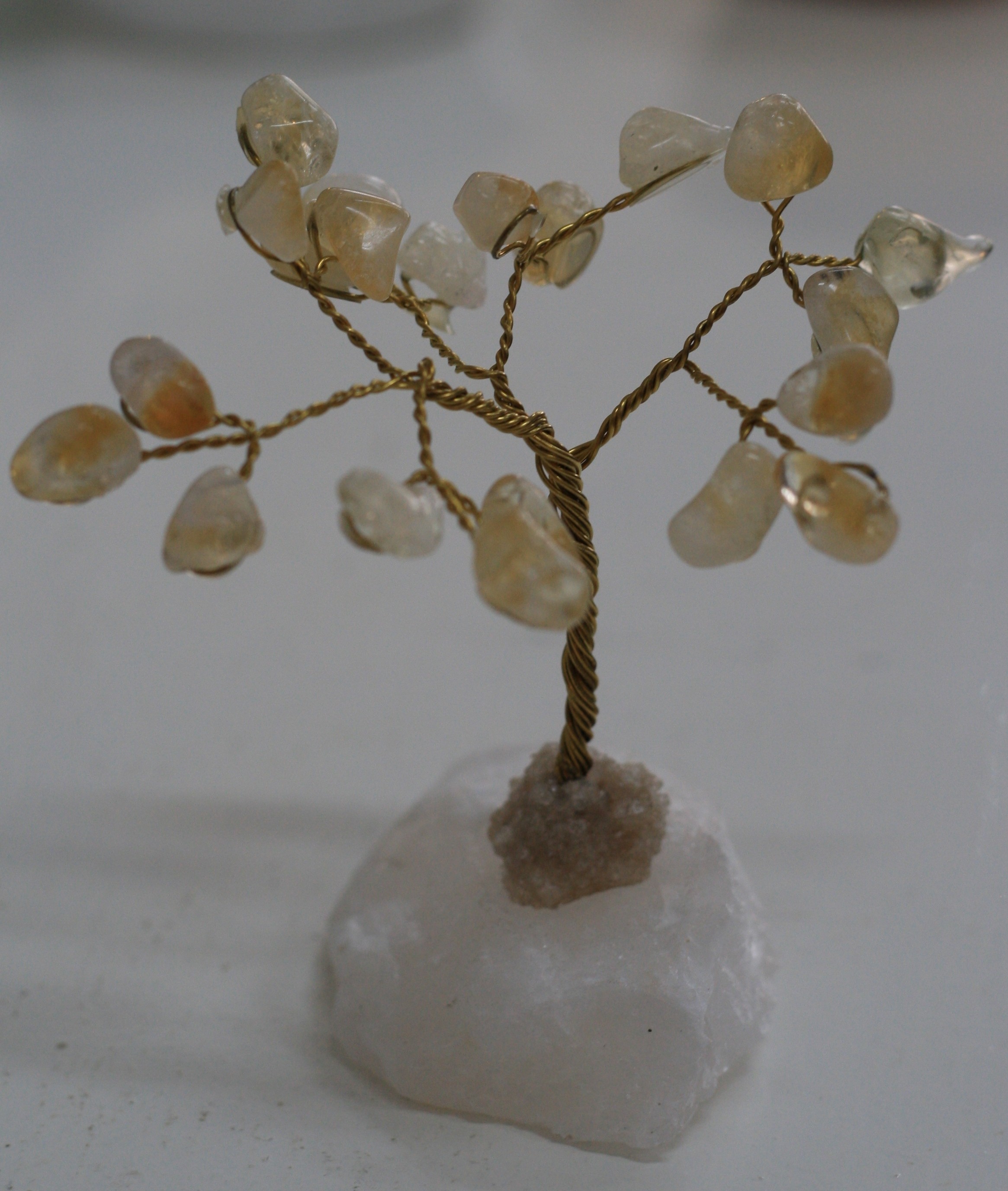 Gemstone Tree - Citrine on quartz