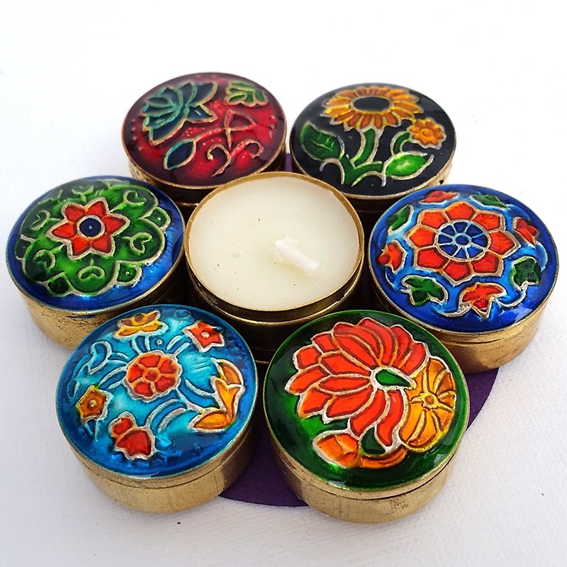 Perfumed Candles Cloisonne  Set of 7 Song of India