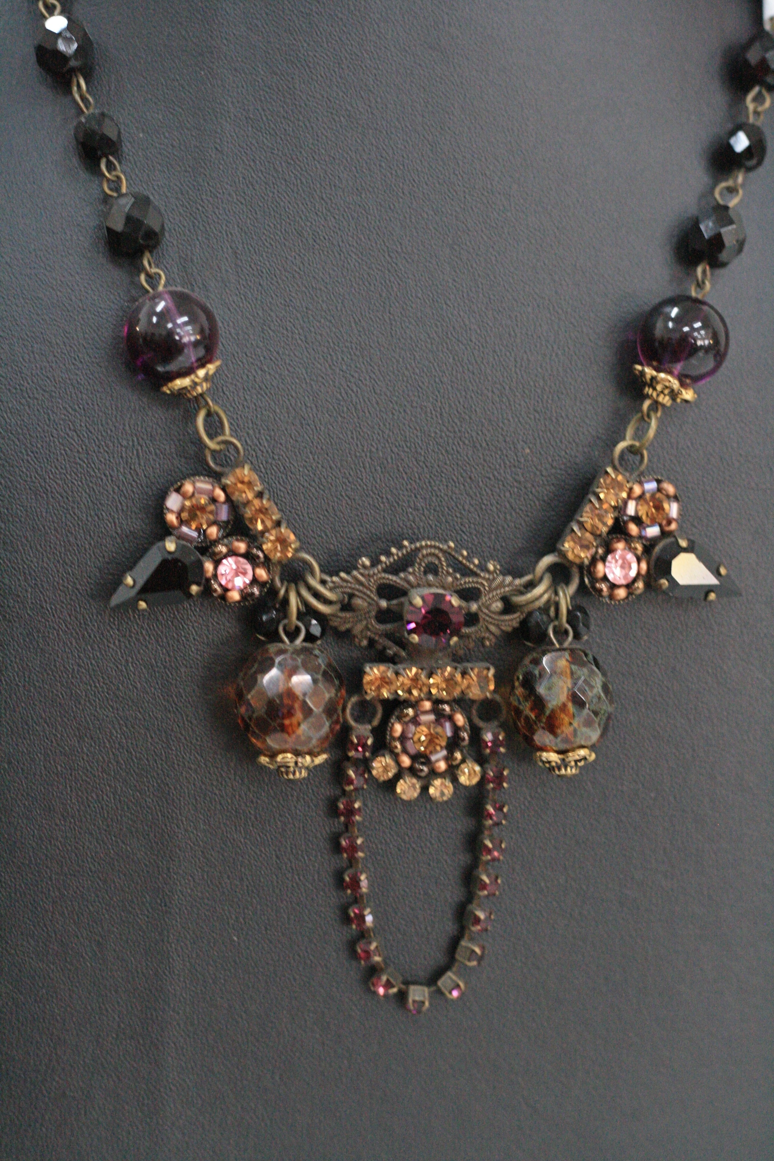 Winter purple Italian necklace