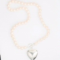 Pearls and silver heart