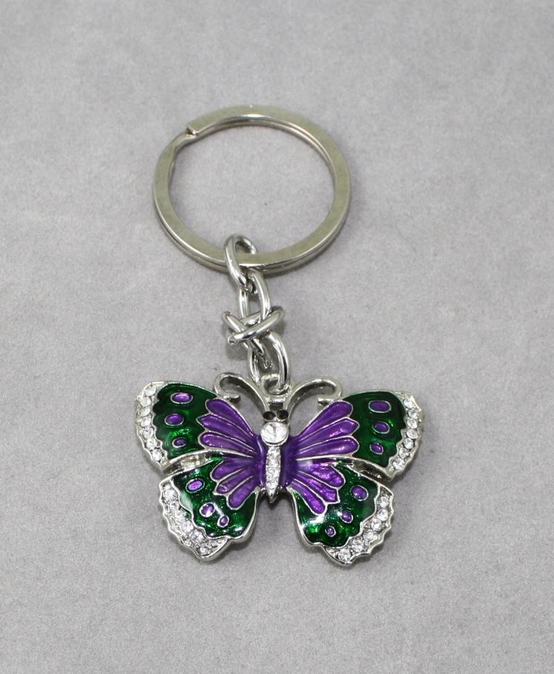 Purple Butterfly Key Ring