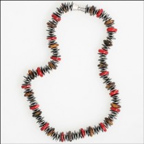 Tigers Eye, Coral and Hematite Necklace