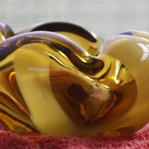 Amber Glass Ashtray