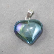 Aqua Aura heart pendant