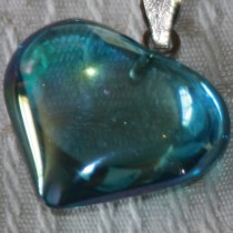 Aqua Aura heart pendant