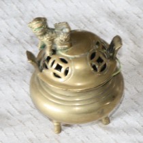 Brass lidded incense burner