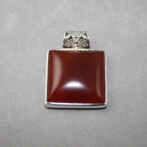 Carnelian square pendant