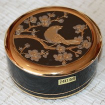 Japanese Chokin Art porcelain trinket box with lid