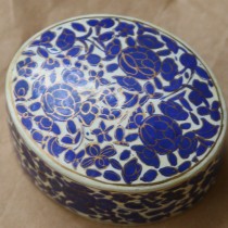Kashmiri box oval blue