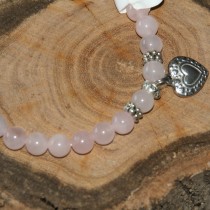 Rose Quartz bracelet and heart